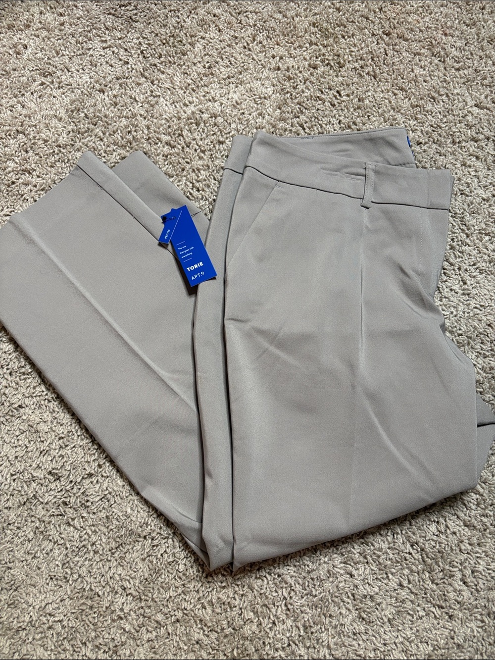NWT Apt 9 Torie Taupe Straight-Leg Dress Pants, 12P shirt